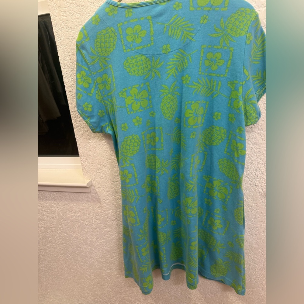 Calypso St. Barth Luxury Resort Wear Tropical Tunic Dress 💯% Cotton Size Large - Picture 9 of 11